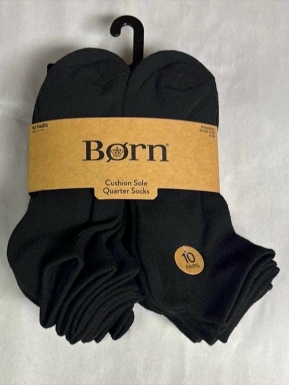 New Born Socks Women’s 10 Pack Black Cushion Sole Quarter Socks Casual Preppy